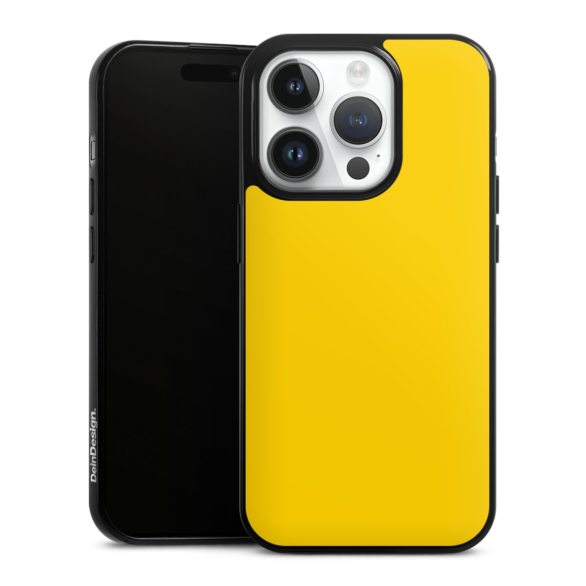 iPhone 14 Pro Handy Slim Case extra dünn Silikon Handyhülle schwarz Hülle Yellow Unicoloured Colour Silikon Slim Case