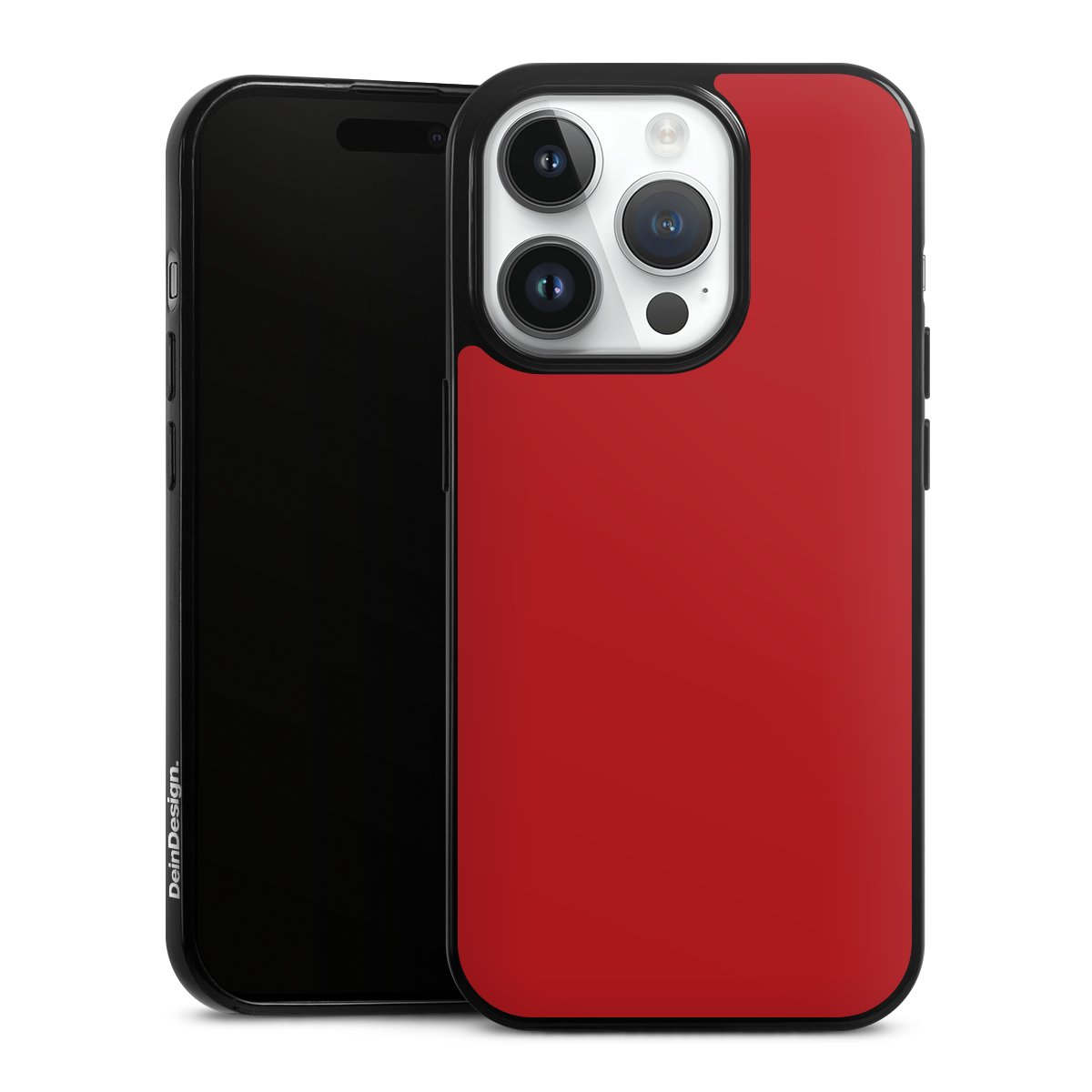 iPhone 14 Pro Handy Slim Case extra dünn Silikon Handyhülle schwarz Hülle Colour Unicoloured Red Silikon Slim Case