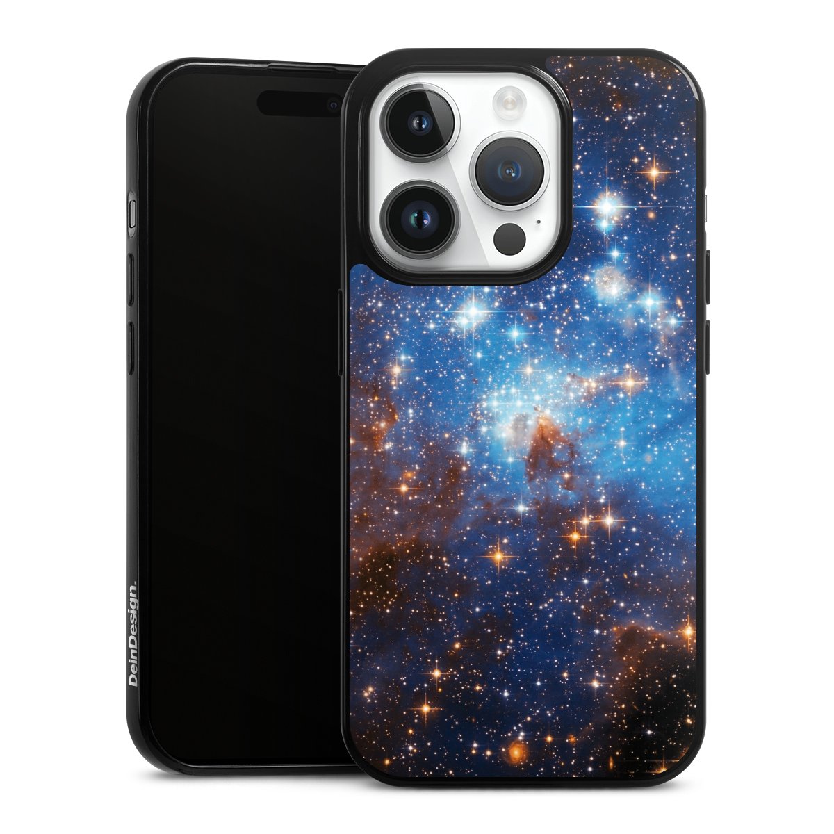 iPhone 14 Pro Handy Slim Case extra dünn Silikon Handyhülle schwarz Hülle Star Weltall Galaxy Silikon Slim Case