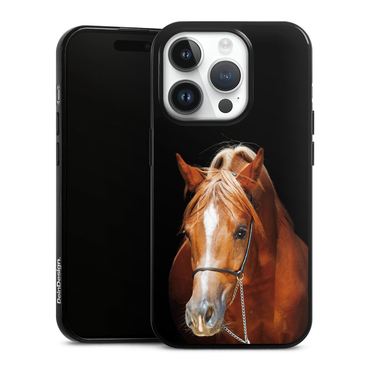 iPhone 14 Pro Handy Slim Case extra dünn Silikon Handyhülle schwarz Hülle Mare Horse Hobby Silikon Slim Case