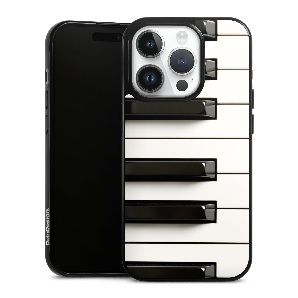 iPhone 14 Pro Handy Slim Case extra dünn Silikon Handyhülle schwarz Hülle Klavier Piano Music Silikon Slim Case