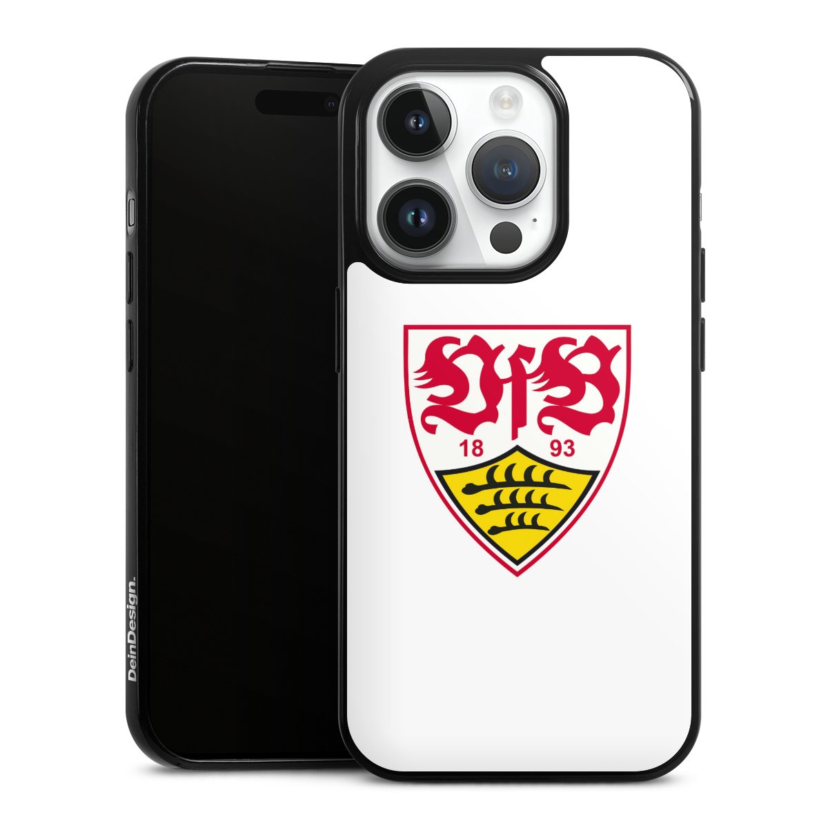 iPhone 14 Pro Handy Slim Case extra dünn Silikon Handyhülle schwarz Hülle Logo Official Licensed Product Vfb Stuttgart Silikon Slim Case