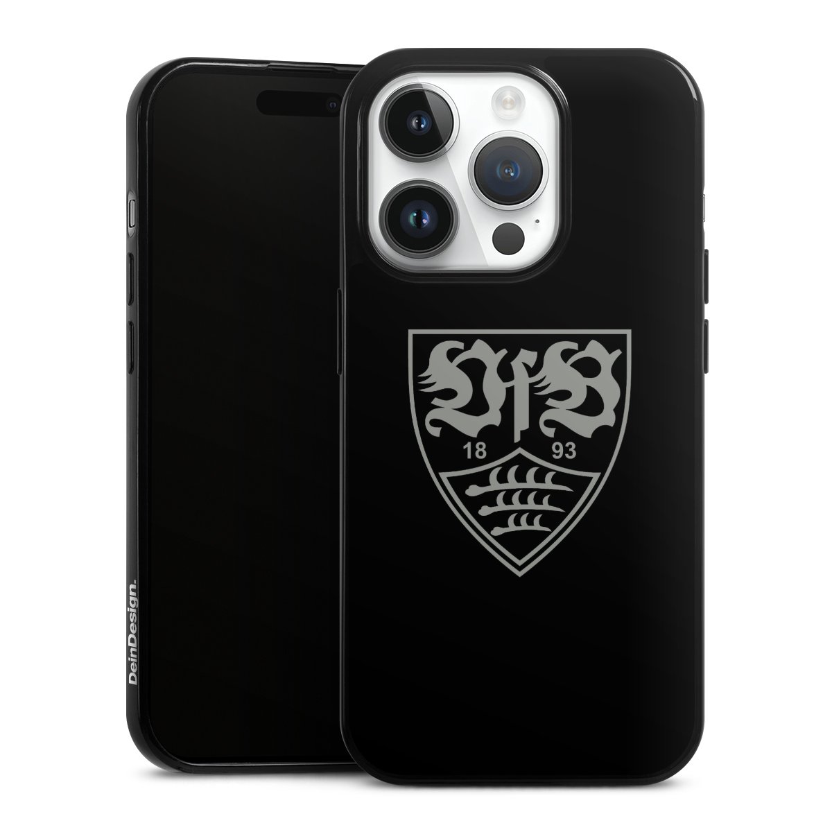 iPhone 14 Pro Handy Slim Case extra dünn Silikon Handyhülle schwarz Hülle Official Licensed Product Vfb Stuttgart Silikon Slim Case