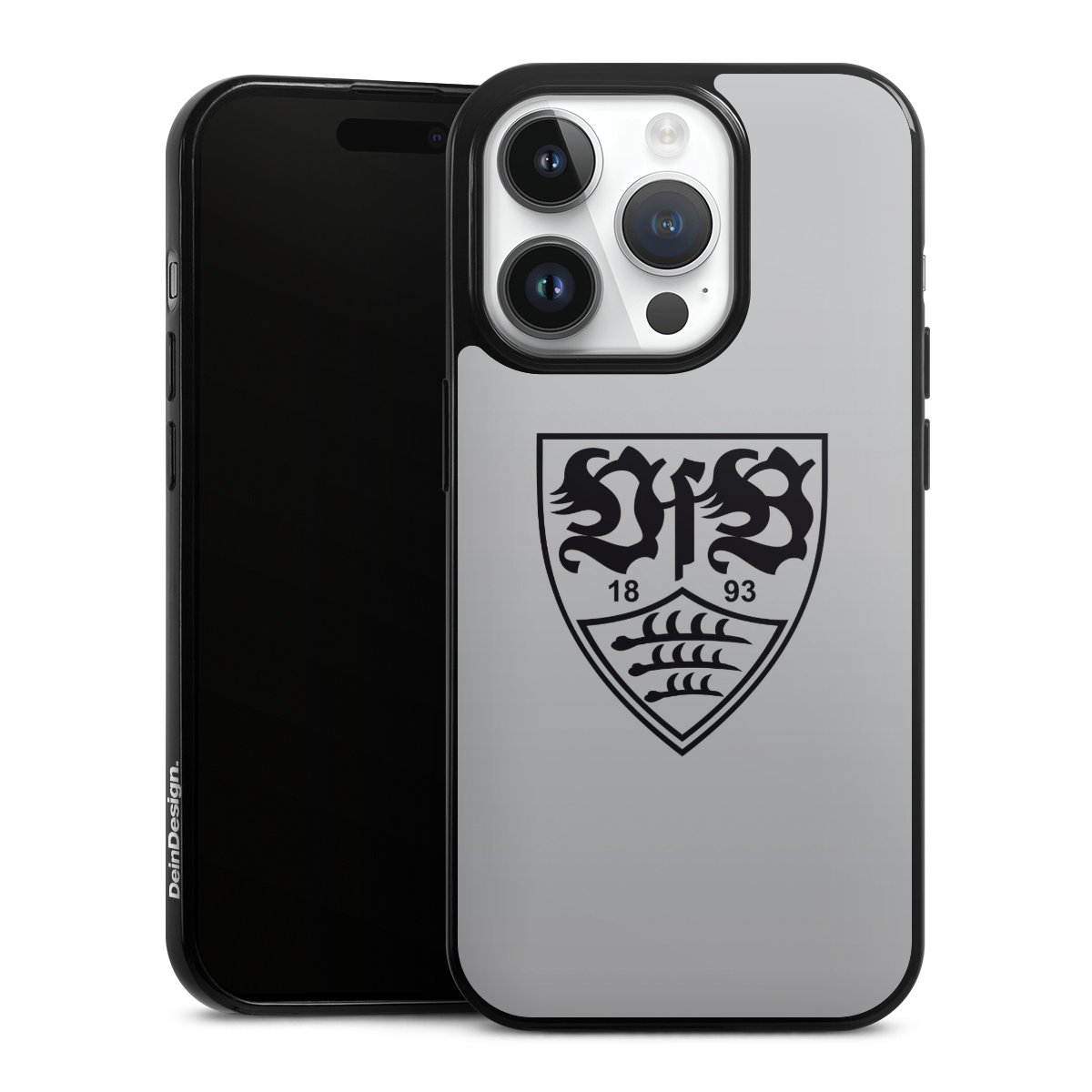 iPhone 14 Pro Handy Slim Case extra dünn Silikon Handyhülle schwarz Hülle Logo Vfb Stuttgart Official Licensed Product Silikon Slim Case