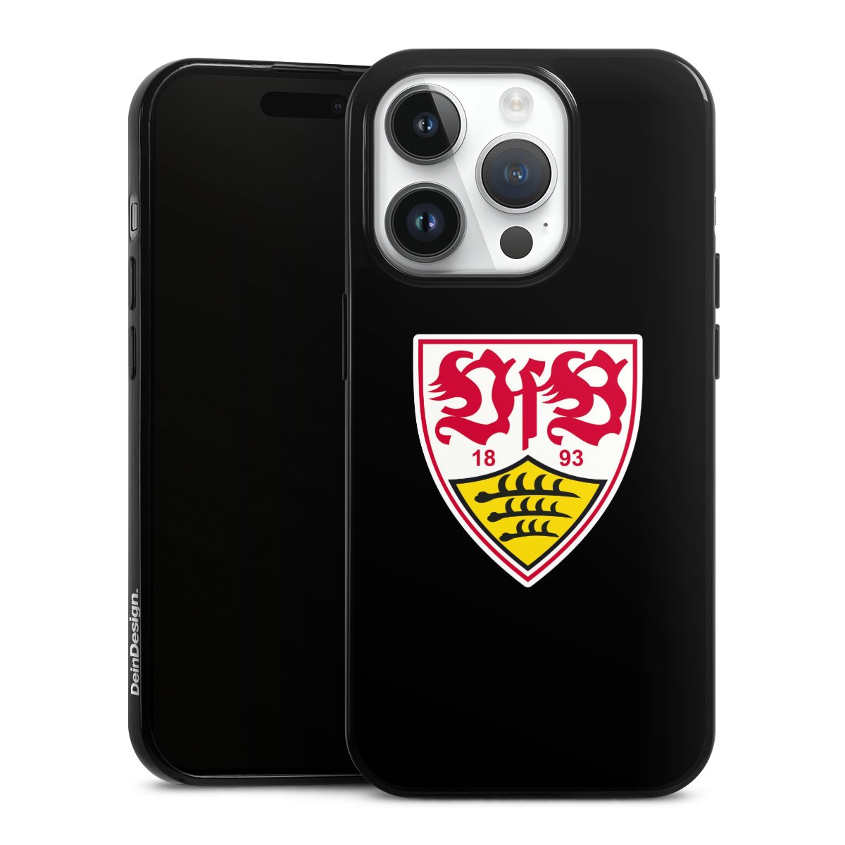 iPhone 14 Pro Handy Slim Case extra dünn Silikon Handyhülle schwarz Hülle Vfb Stuttgart Official Licensed Product Coat Of Arms Silikon Slim Case