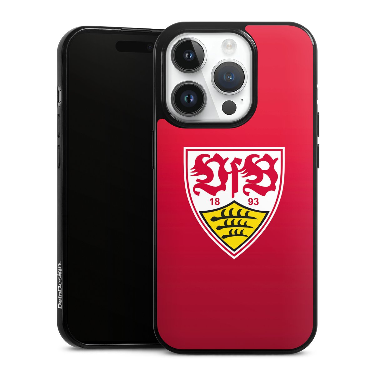 iPhone 14 Pro Handy Slim Case extra dünn Silikon Handyhülle schwarz Hülle Official Licensed Product Vfb Stuttgart Silikon Slim Case