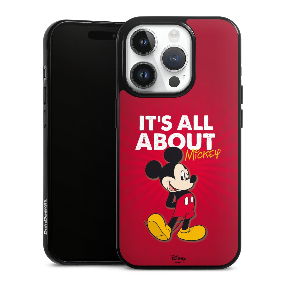 iPhone 14 Pro Handy Slim Case extra dünn Silikon Handyhülle schwarz Hülle Mouse Disney Official Licensed Product Silikon Slim Case