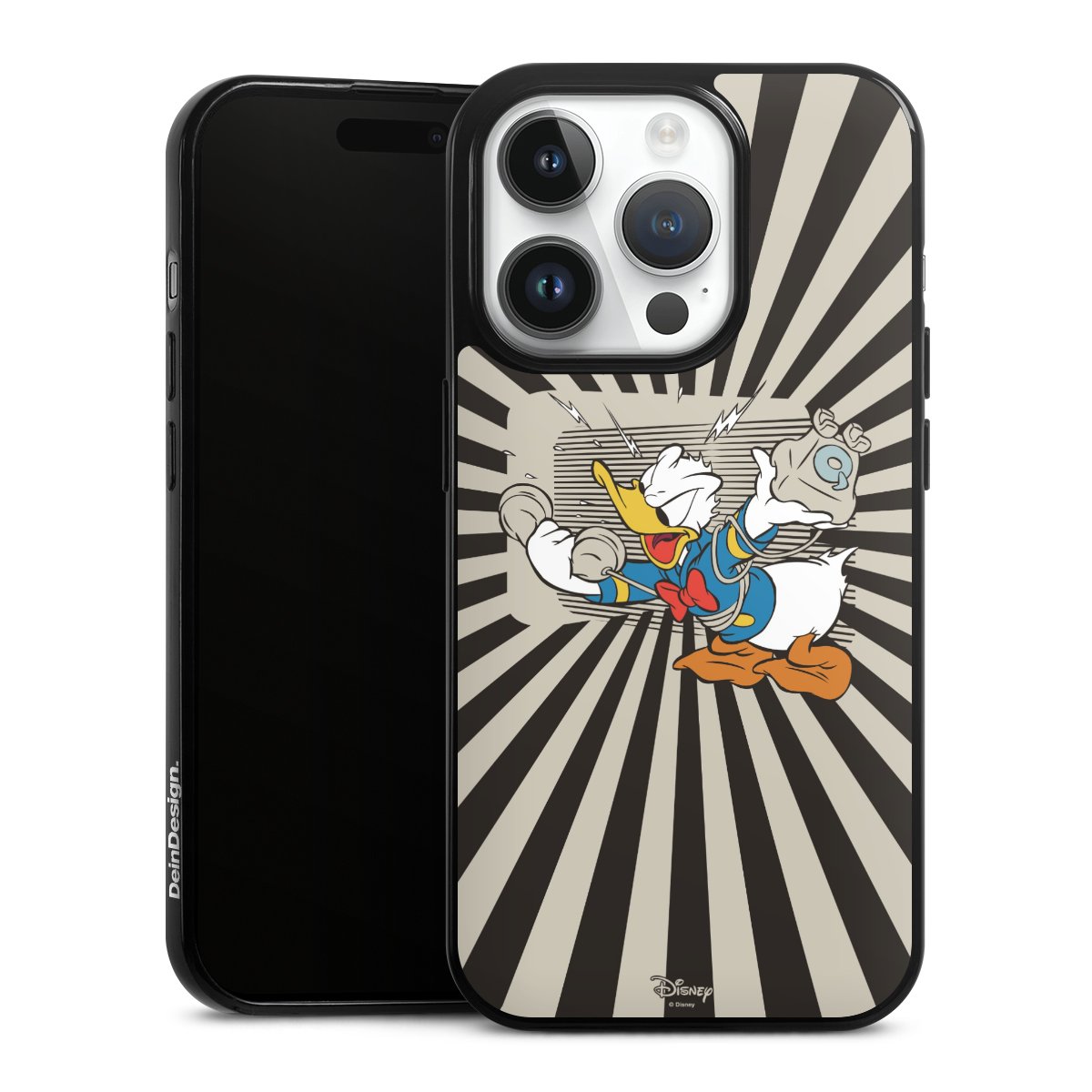 iPhone 14 Pro Handy Slim Case extra dünn Silikon Handyhülle schwarz Hülle Donald Duck Disney Official Licensed Product Silikon Slim Case