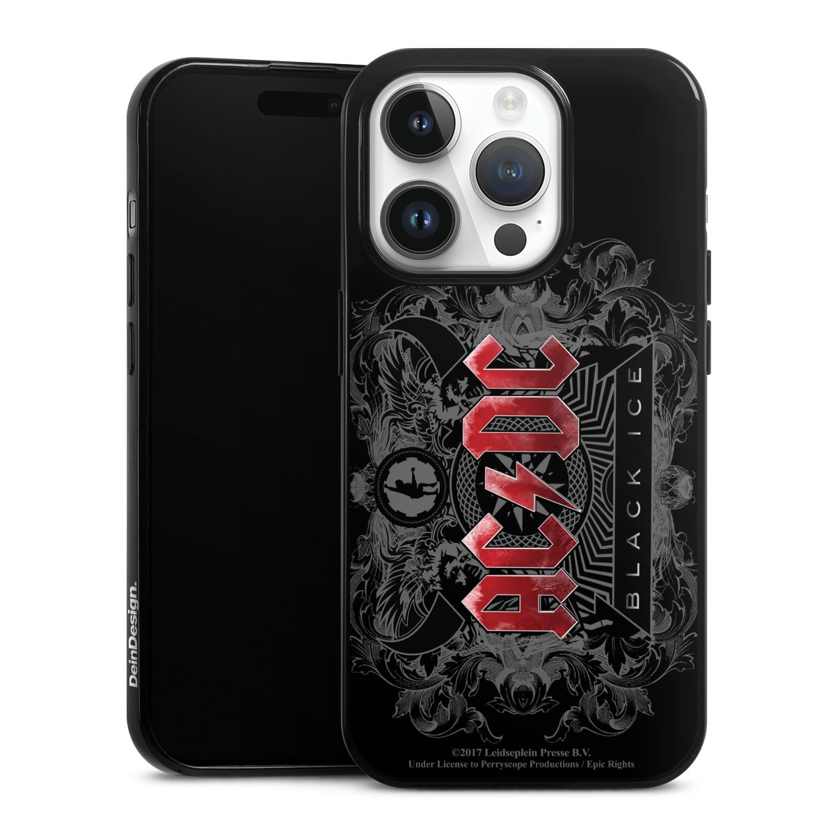 iPhone 14 Pro Handy Slim Case extra dünn Silikon Handyhülle schwarz Hülle Merchandise Black Ice Acdc Silikon Slim Case