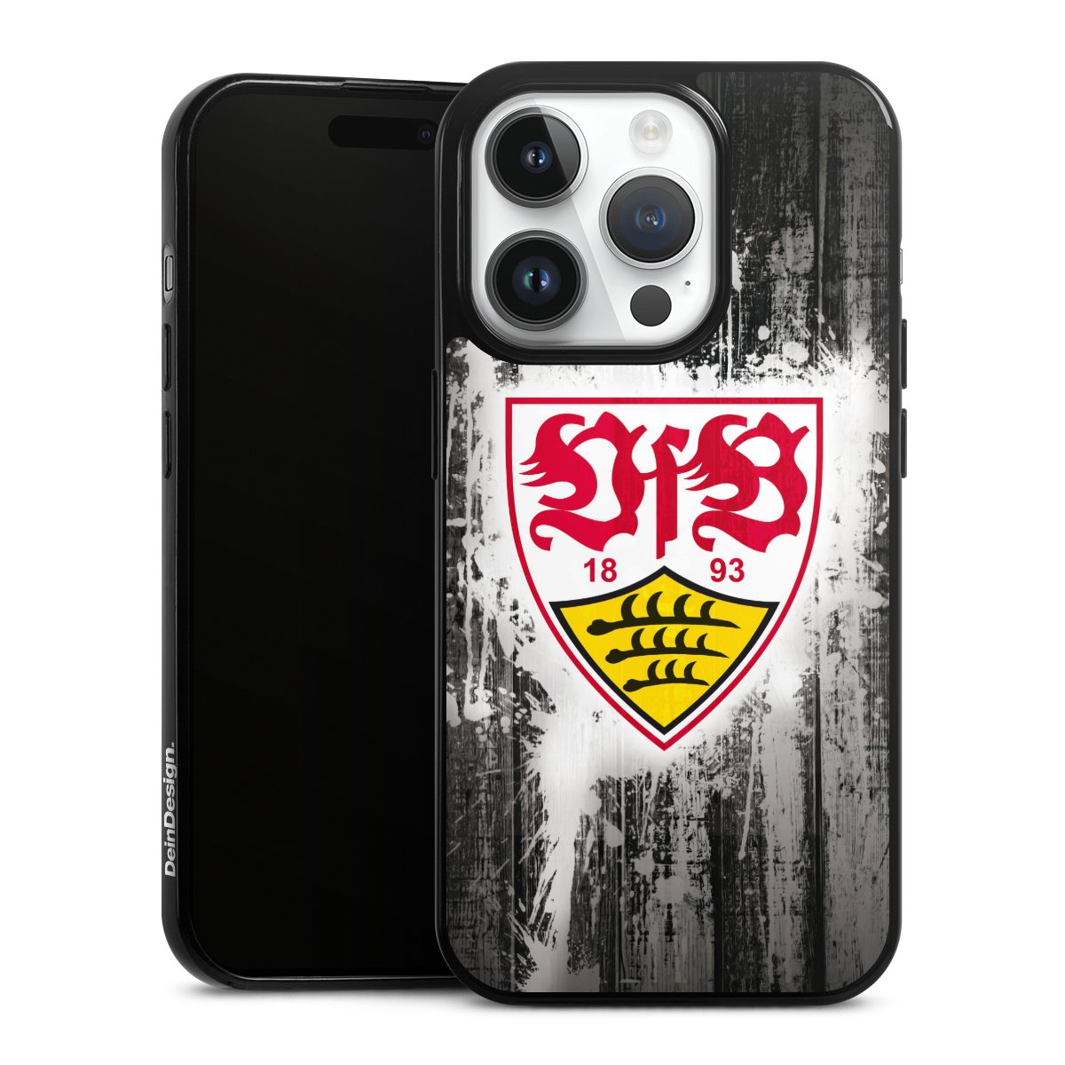 iPhone 14 Pro Handy Slim Case extra dünn Silikon Handyhülle schwarz Hülle Vfb Stuttgart Official Licensed Product Silikon Slim Case