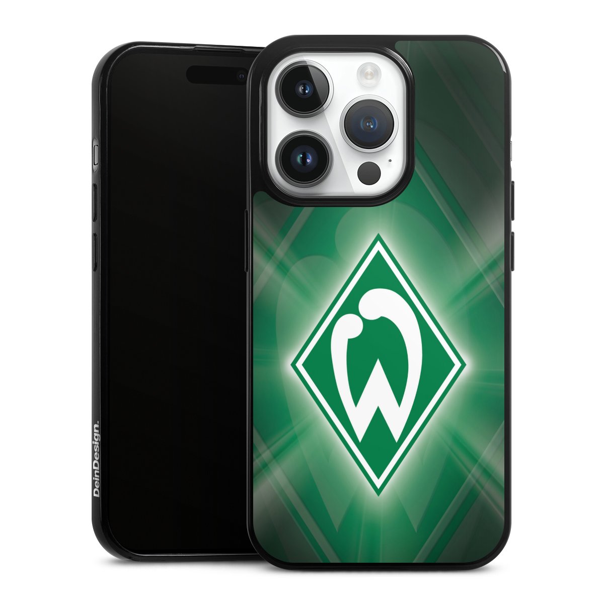 iPhone 14 Pro Handy Slim Case extra dünn Silikon Handyhülle schwarz Hülle Sv Werder Bremen Official Licensed Product Coat Of Arms Silikon Slim Case