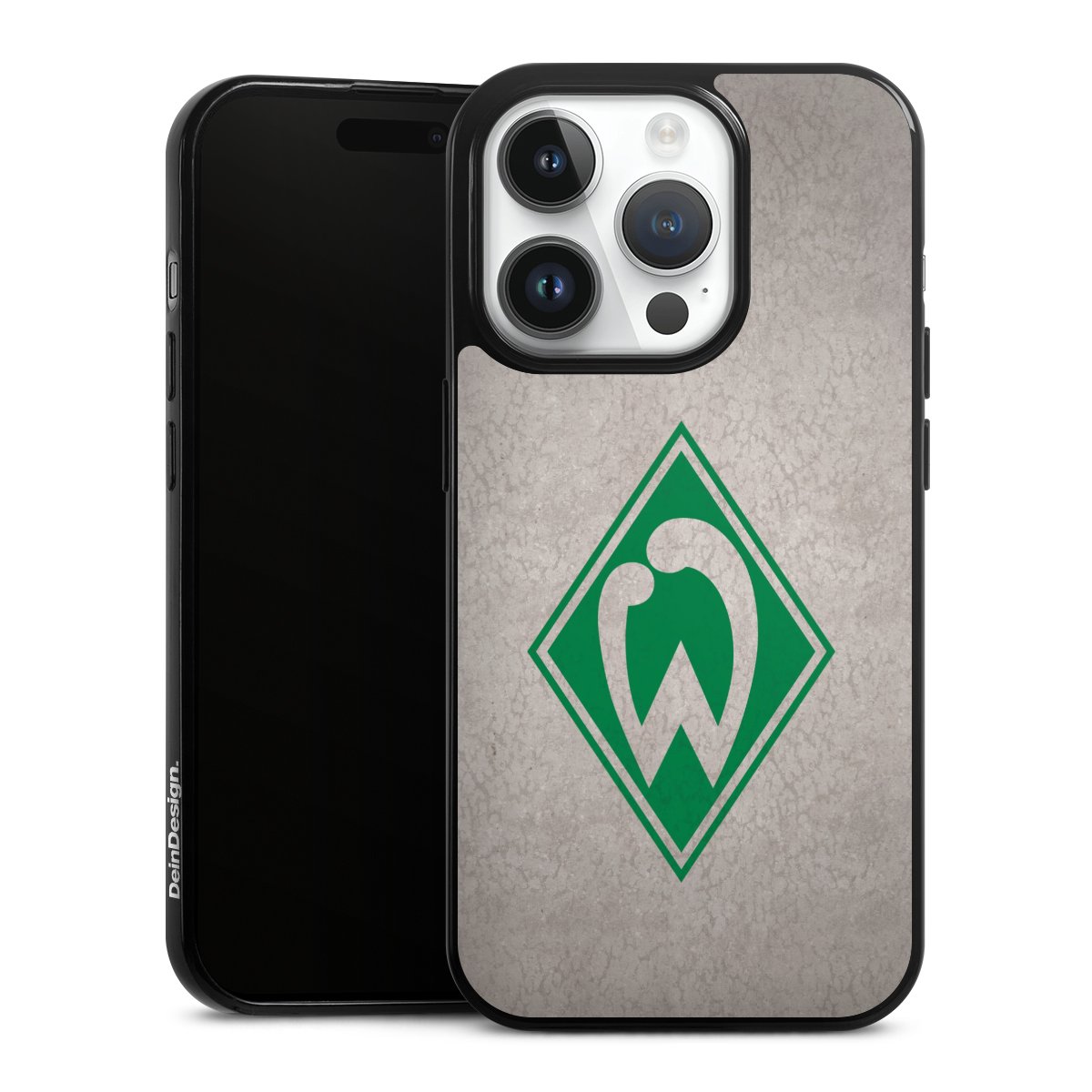 iPhone 14 Pro Handy Slim Case extra dünn Silikon Handyhülle schwarz Hülle Sv Werder Bremen Concrete Official Licensed Product Silikon Slim Case