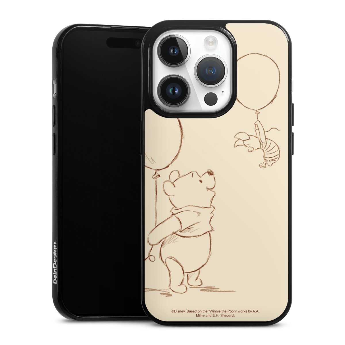 iPhone 14 Pro Handy Slim Case extra dünn Silikon Handyhülle schwarz Hülle Official Licensed Product Winnie The Pooh Disney Silikon Slim Case