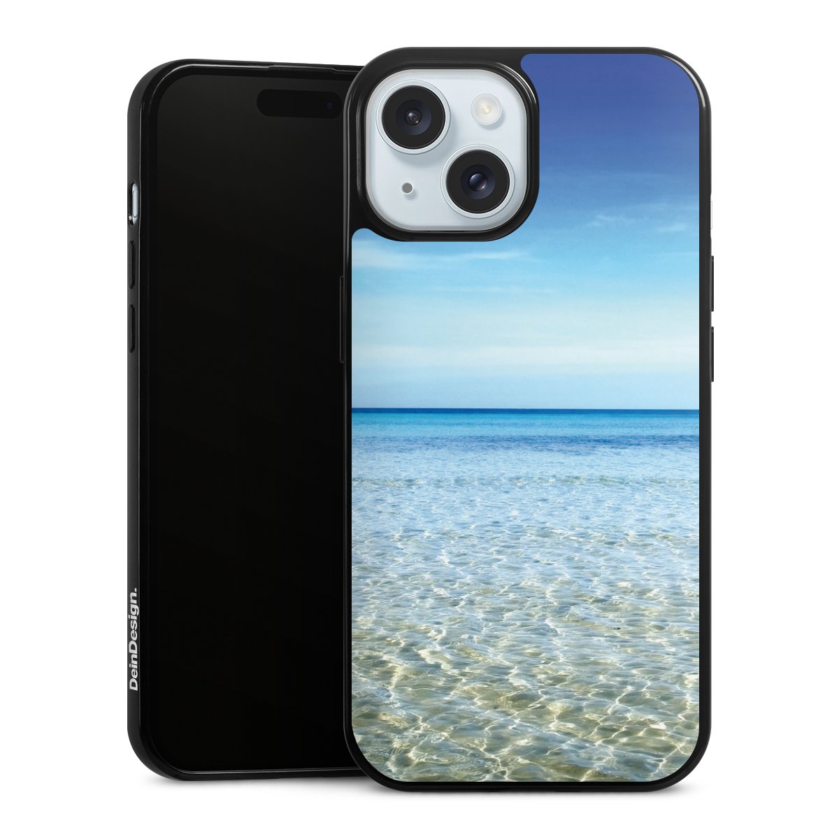 iPhone 15 Handy Slim Case extra dünn Silikon Handyhülle schwarz Hülle Urlaub Sky Ocean Silikon Slim Case