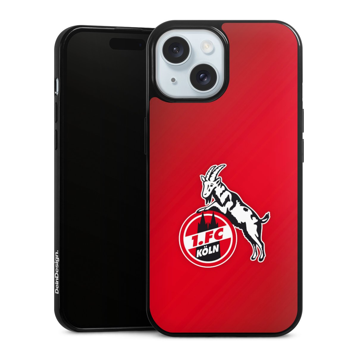 iPhone 15 Handy Slim Case extra dünn Silikon Handyhülle schwarz Hülle Official Licensed Product Effzeh 1. Fc Köln Silikon Slim Case