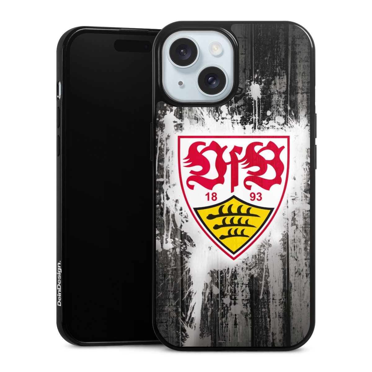 iPhone 15 Handy Slim Case extra dünn Silikon Handyhülle schwarz Hülle Vfb Stuttgart Official Licensed Product Silikon Slim Case