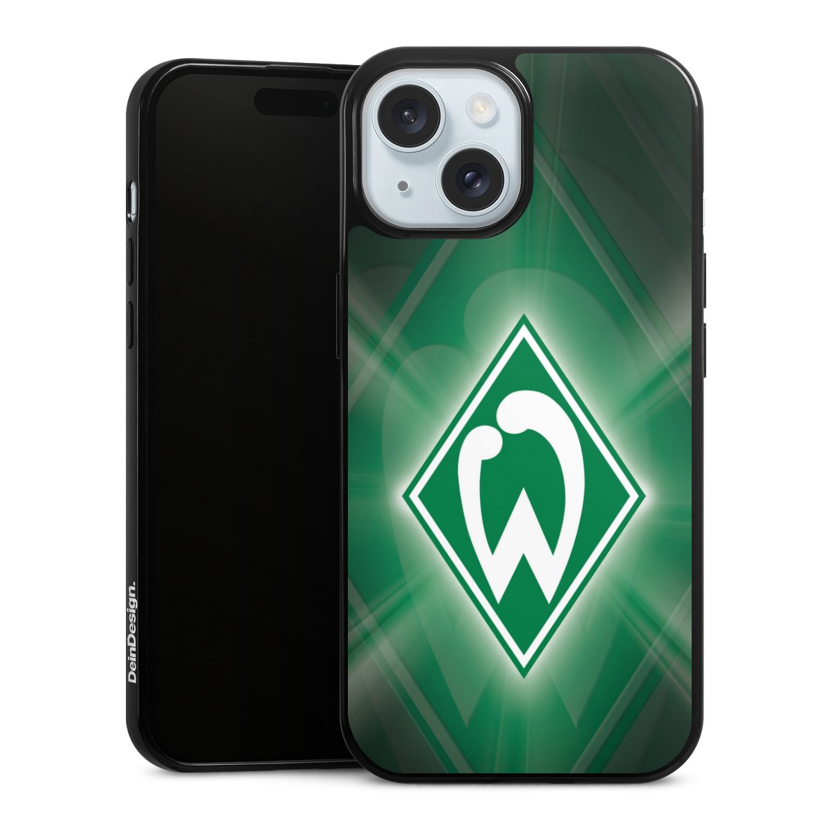 iPhone 15 Handy Slim Case extra dünn Silikon Handyhülle schwarz Hülle Sv Werder Bremen Official Licensed Product Coat Of Arms Silikon Slim Case