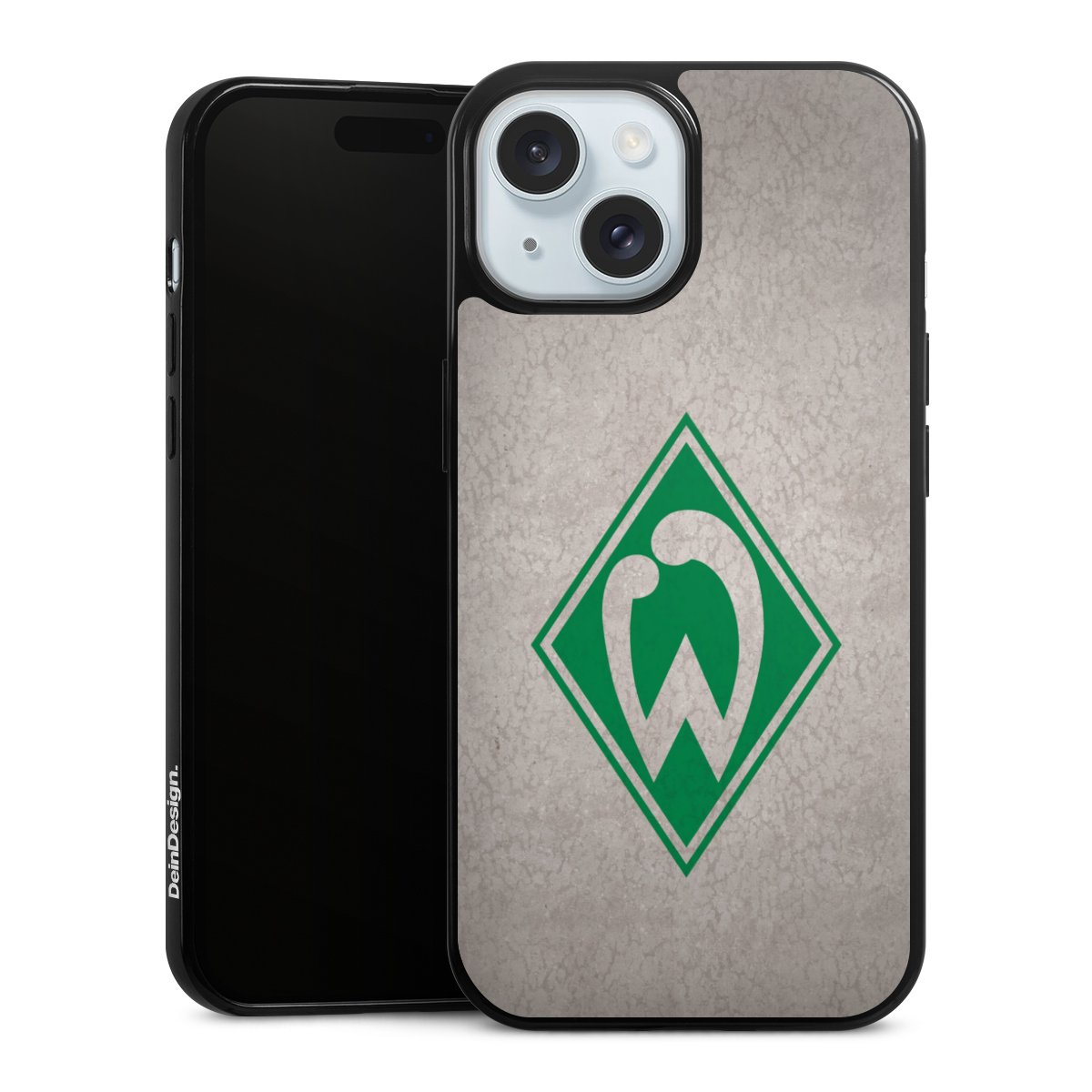 iPhone 15 Handy Slim Case extra dünn Silikon Handyhülle schwarz Hülle Sv Werder Bremen Concrete Official Licensed Product Silikon Slim Case