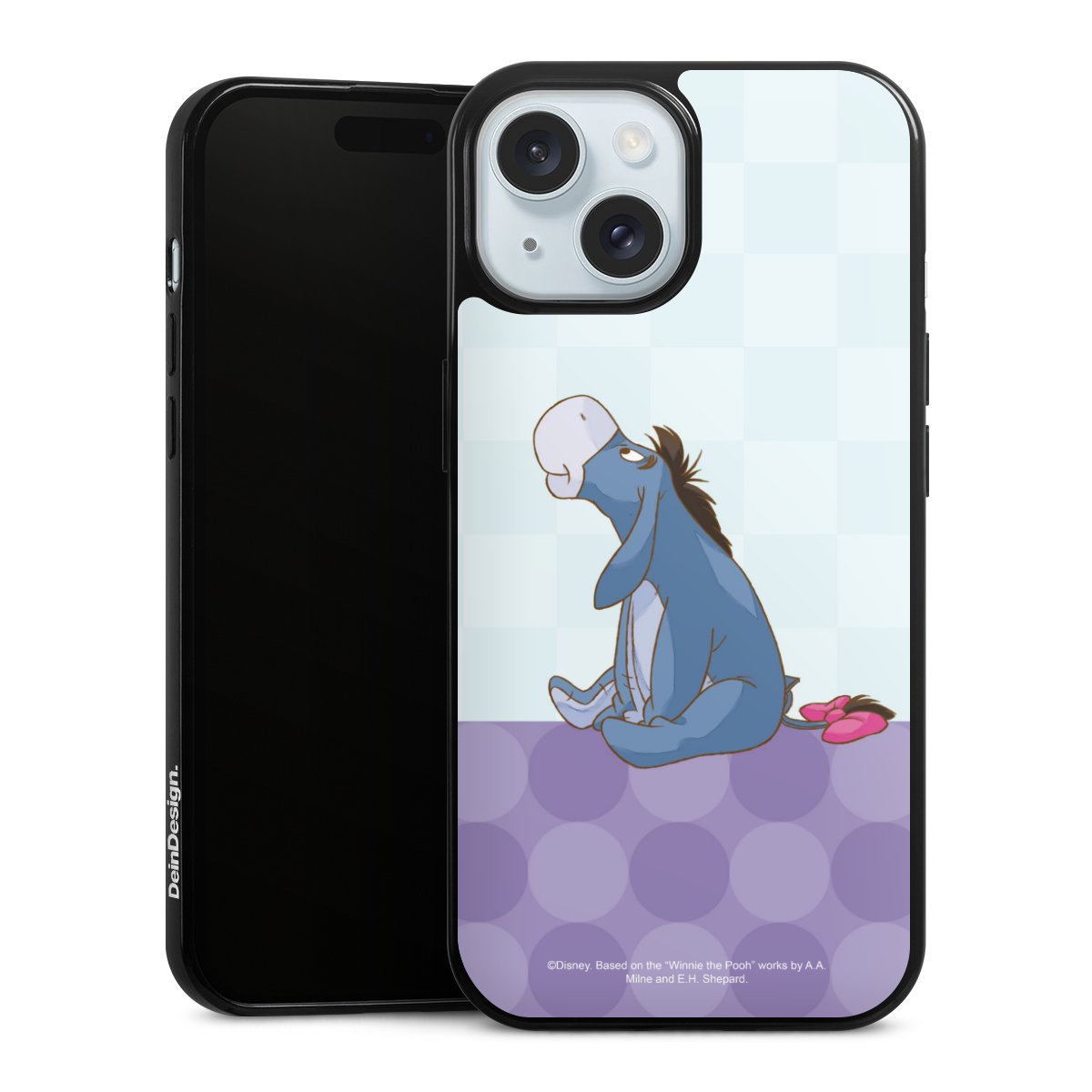 iPhone 15 Handy Slim Case extra dünn Silikon Handyhülle schwarz Hülle Disney Donkey Winnie The Pooh Silikon Slim Case