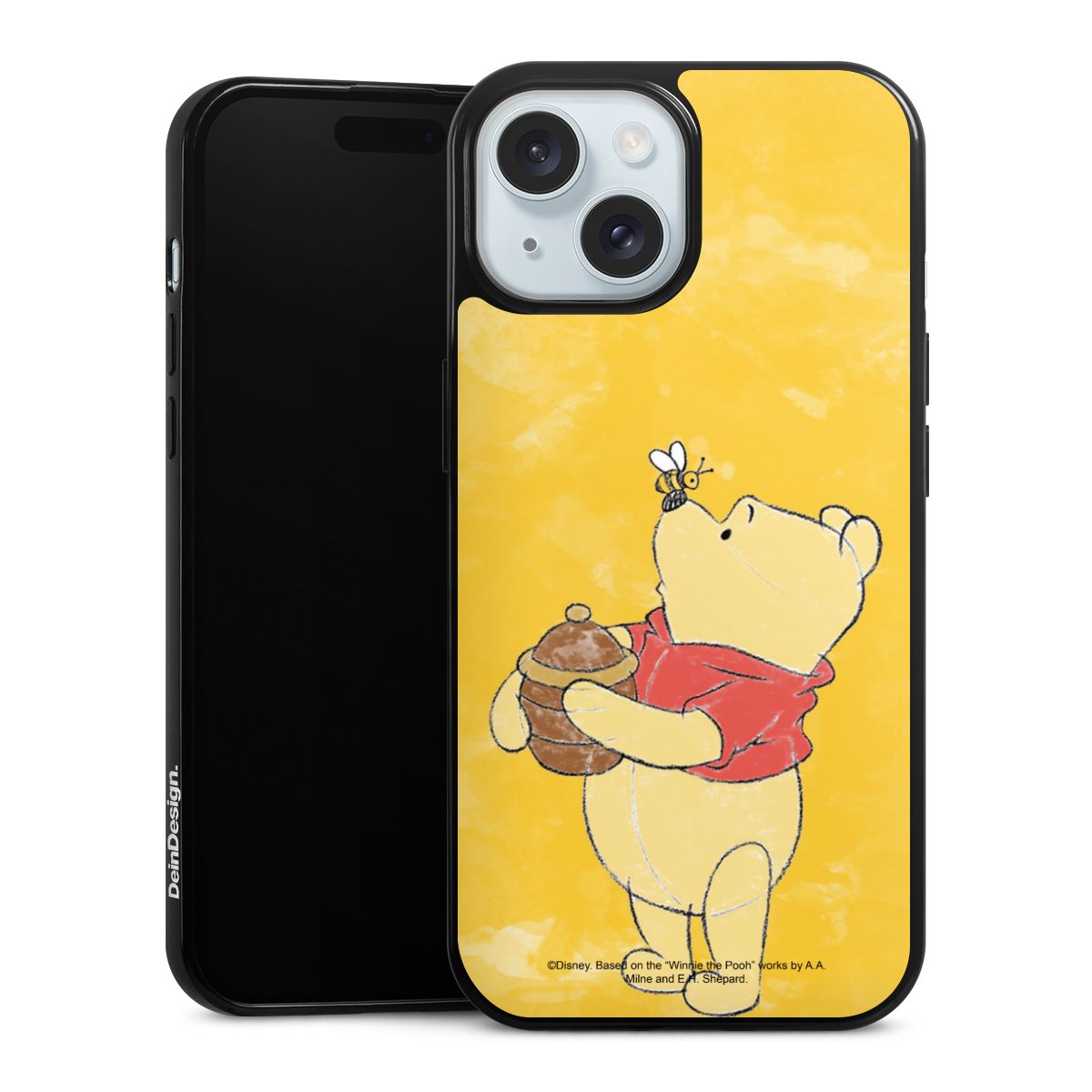 iPhone 15 Handy Slim Case extra dünn Silikon Handyhülle schwarz Hülle Official Licensed Product Winnie The Pooh Disney Silikon Slim Case