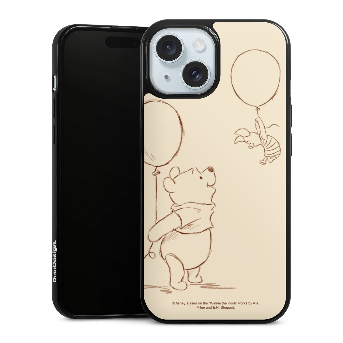 iPhone 15 Handy Slim Case extra dünn Silikon Handyhülle schwarz Hülle Official Licensed Product Winnie The Pooh Disney Silikon Slim Case