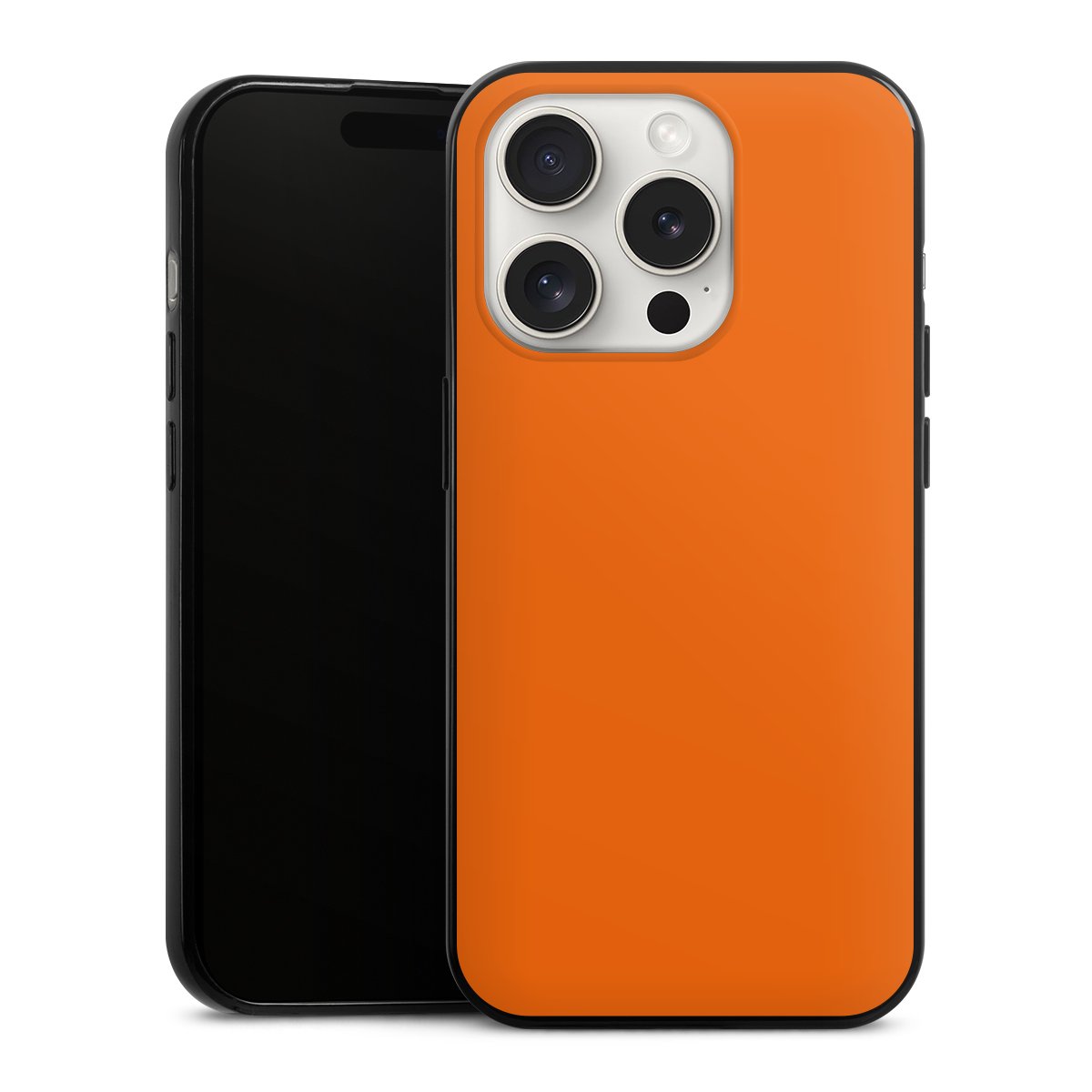 iPhone 15 Pro Handy Slim Case extra dünn Silikon Handyhülle schwarz Hülle Orange Colour Unicoloured Silikon Slim Case