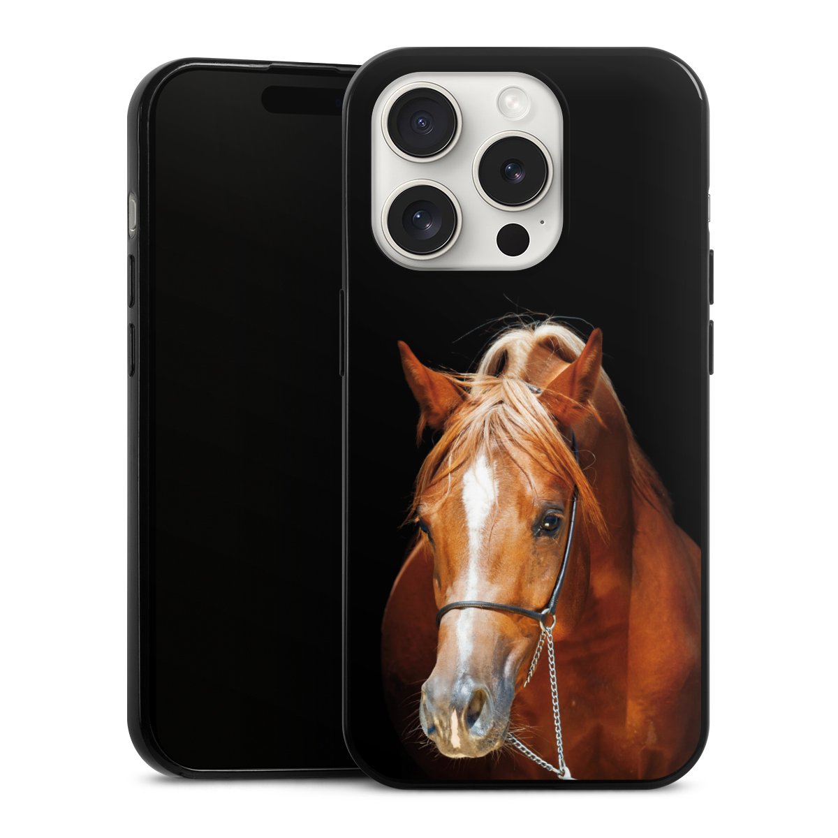 iPhone 15 Pro Handy Slim Case extra dünn Silikon Handyhülle schwarz Hülle Mare Horse Hobby Silikon Slim Case