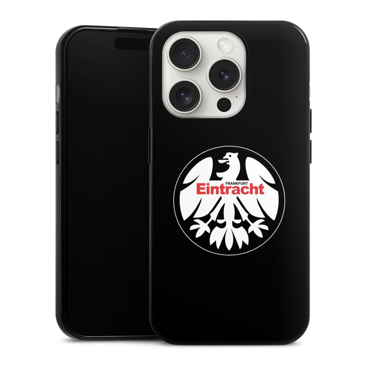 iPhone 15 Pro Handy Slim Case extra dünn Silikon Handyhülle schwarz Hülle Official Licensed Product Eintracht Frankfurt Sge Silikon Slim Case