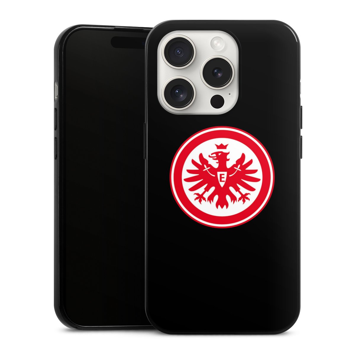 iPhone 15 Pro Handy Slim Case extra dünn Silikon Handyhülle schwarz Hülle Eintracht Frankfurt Sge Eagle Silikon Slim Case