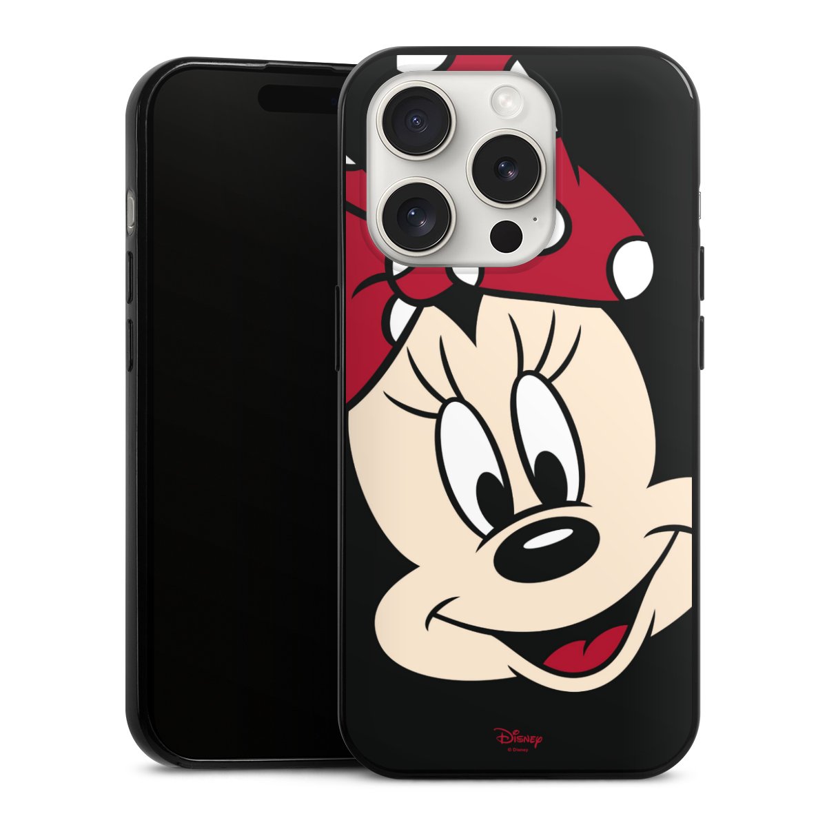 iPhone 15 Pro Handy Slim Case extra dünn Silikon Handyhülle schwarz Hülle Minnie Mouse Official Licensed Product Disney Silikon Slim Case