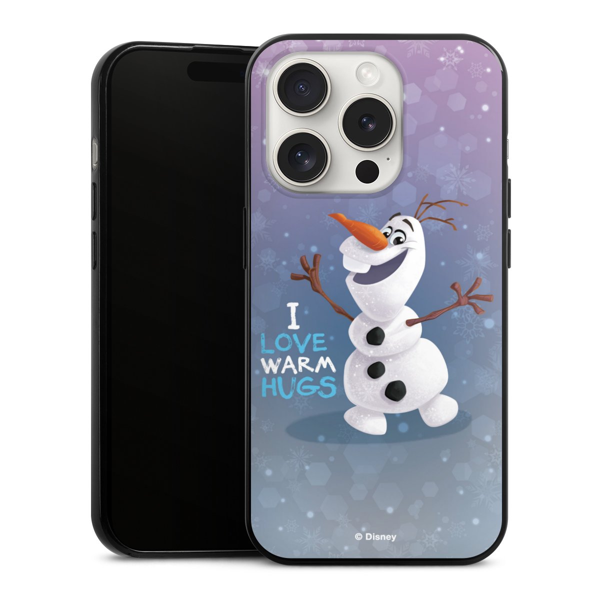 iPhone 15 Pro Handy Slim Case extra dünn Silikon Handyhülle schwarz Hülle Frozen Frozen Olaf Official Licensed Product Silikon Slim Case