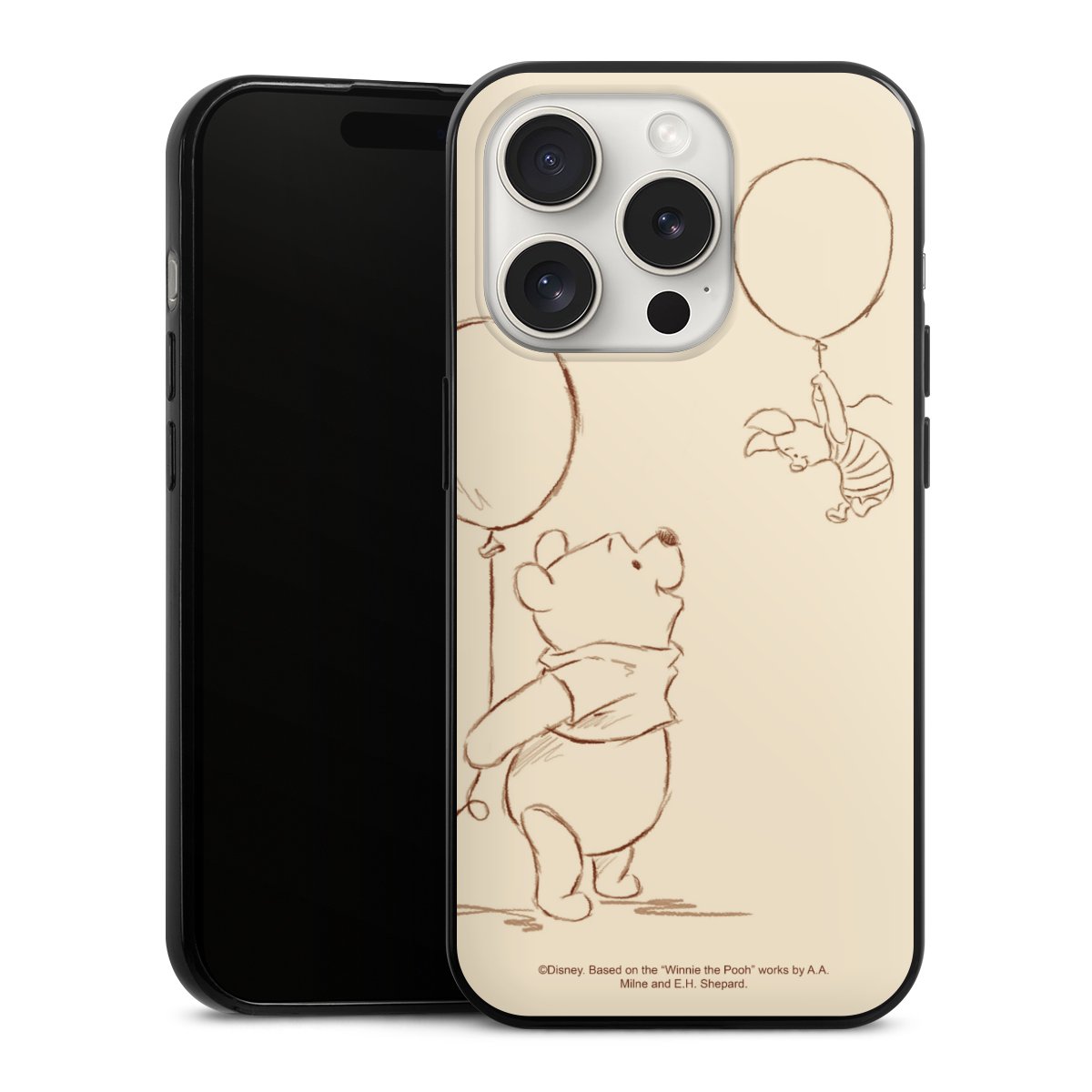 iPhone 15 Pro Handy Slim Case extra dünn Silikon Handyhülle schwarz Hülle Official Licensed Product Winnie The Pooh Disney Silikon Slim Case