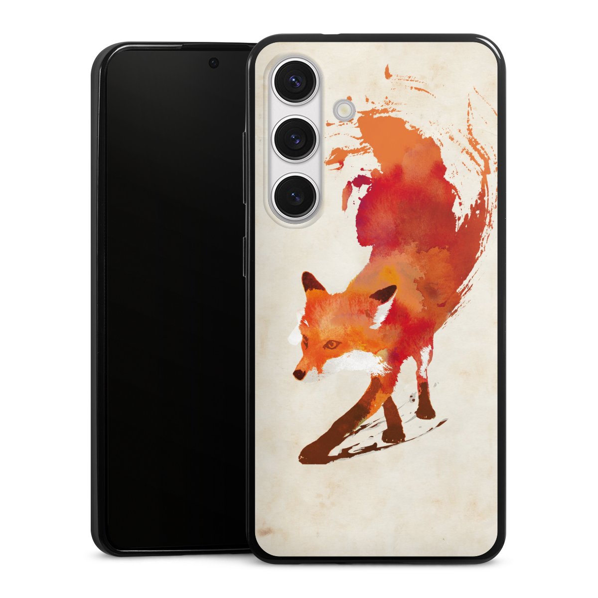 Galaxy S24 Handy Slim Case extra dünn Silikon Handyhülle schwarz Hülle Fox Graphic Silikon Slim Case