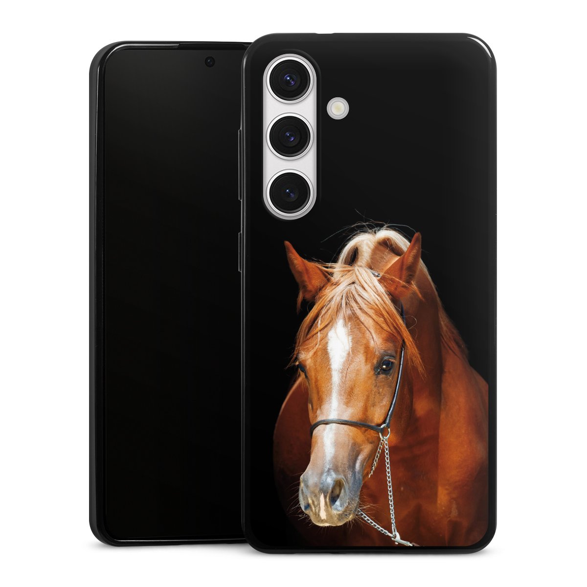 Galaxy S24 Handy Slim Case extra dünn Silikon Handyhülle schwarz Hülle Mare Horse Hobby Silikon Slim Case