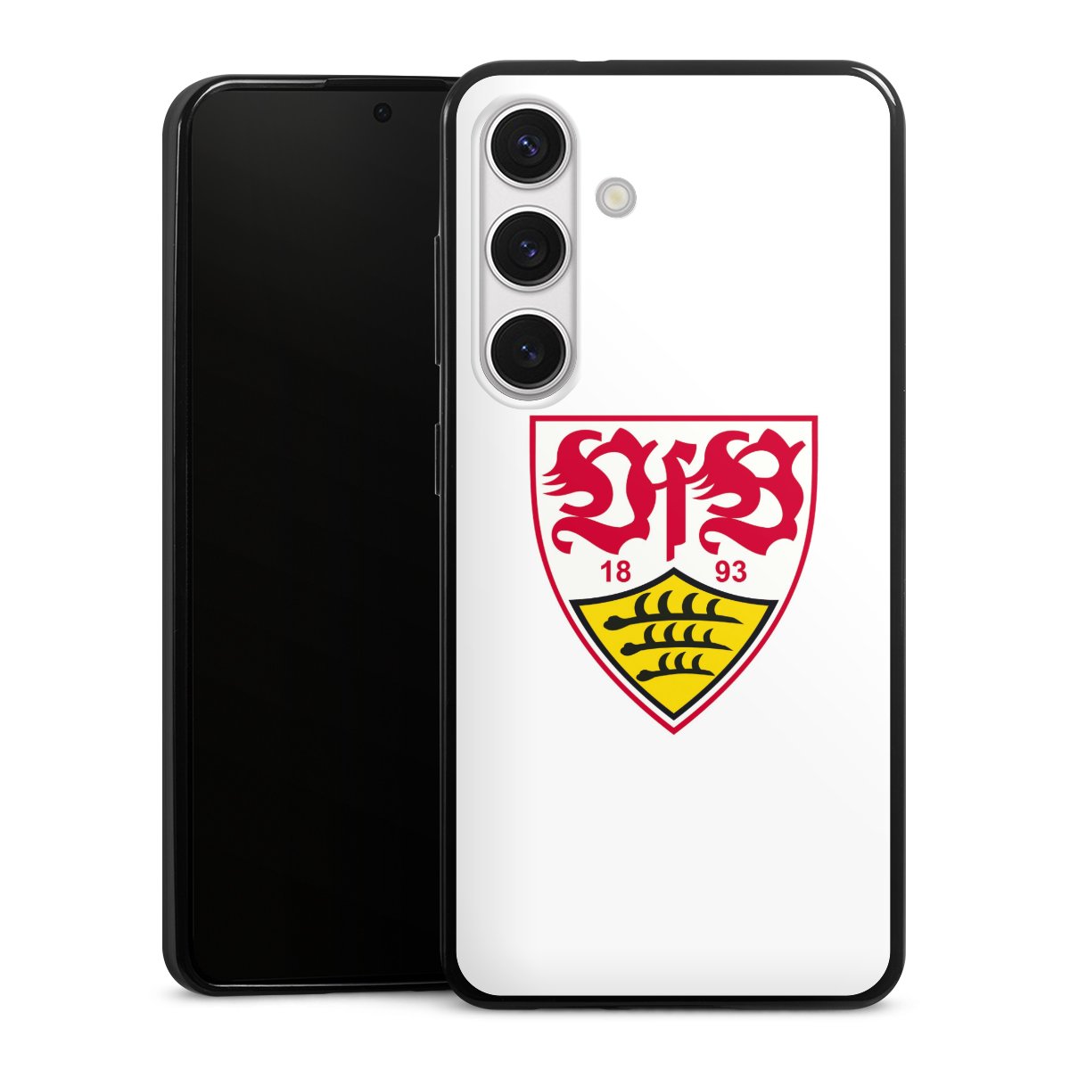 Galaxy S24 Handy Slim Case extra dünn Silikon Handyhülle schwarz Hülle Logo Official Licensed Product Vfb Stuttgart Silikon Slim Case