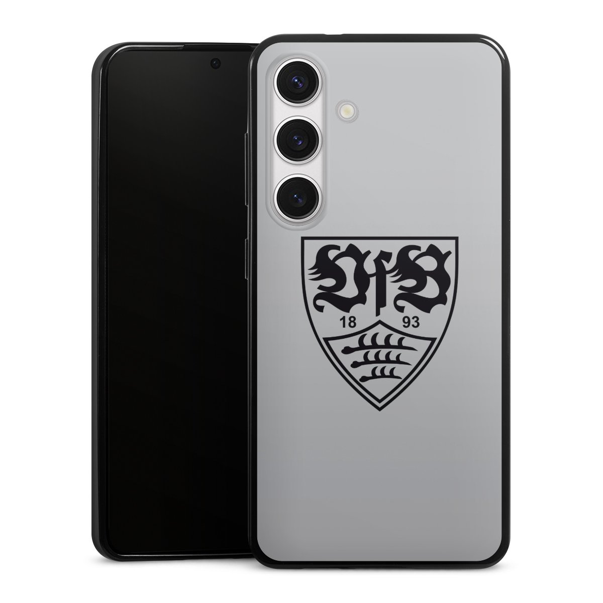 Galaxy S24 Handy Slim Case extra dünn Silikon Handyhülle schwarz Hülle Logo Vfb Stuttgart Official Licensed Product Silikon Slim Case