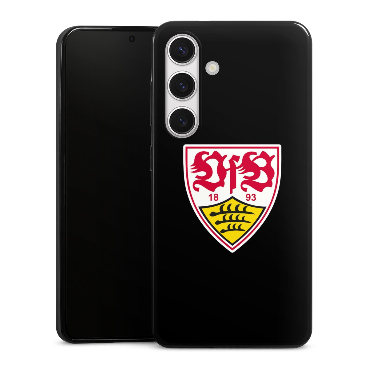 Galaxy S24 Handy Slim Case extra dünn Silikon Handyhülle schwarz Hülle Vfb Stuttgart Official Licensed Product Coat Of Arms Silikon Slim Case