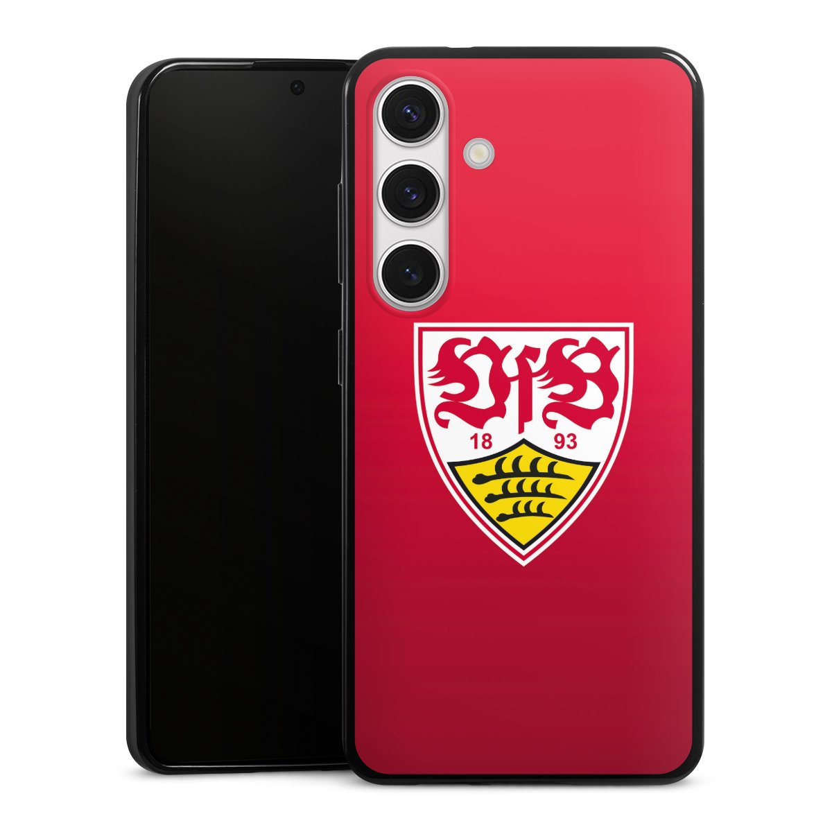 Galaxy S24 Handy Slim Case extra dünn Silikon Handyhülle schwarz Hülle Official Licensed Product Vfb Stuttgart Silikon Slim Case