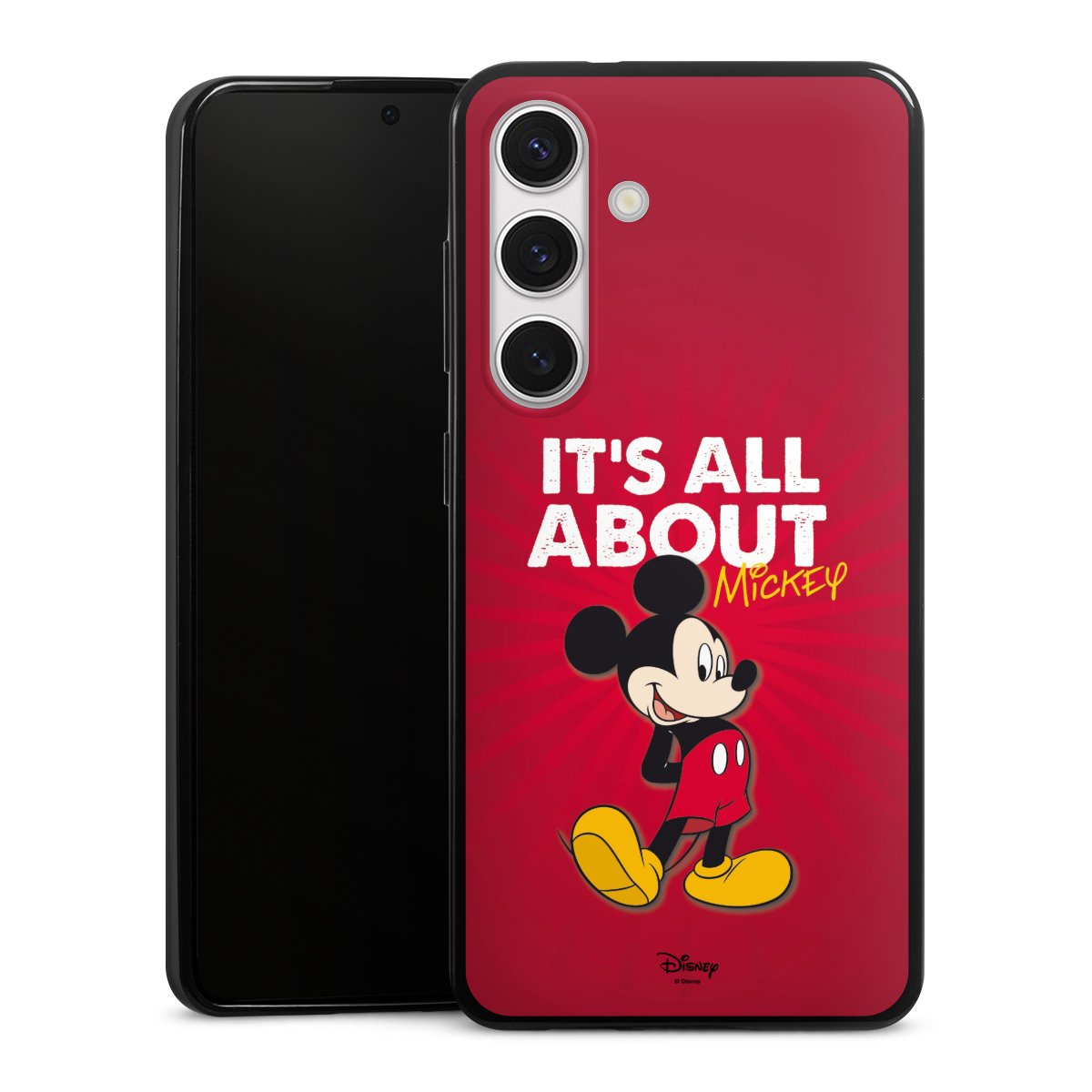 Galaxy S24 Handy Slim Case extra dünn Silikon Handyhülle schwarz Hülle Mouse Disney Official Licensed Product Silikon Slim Case