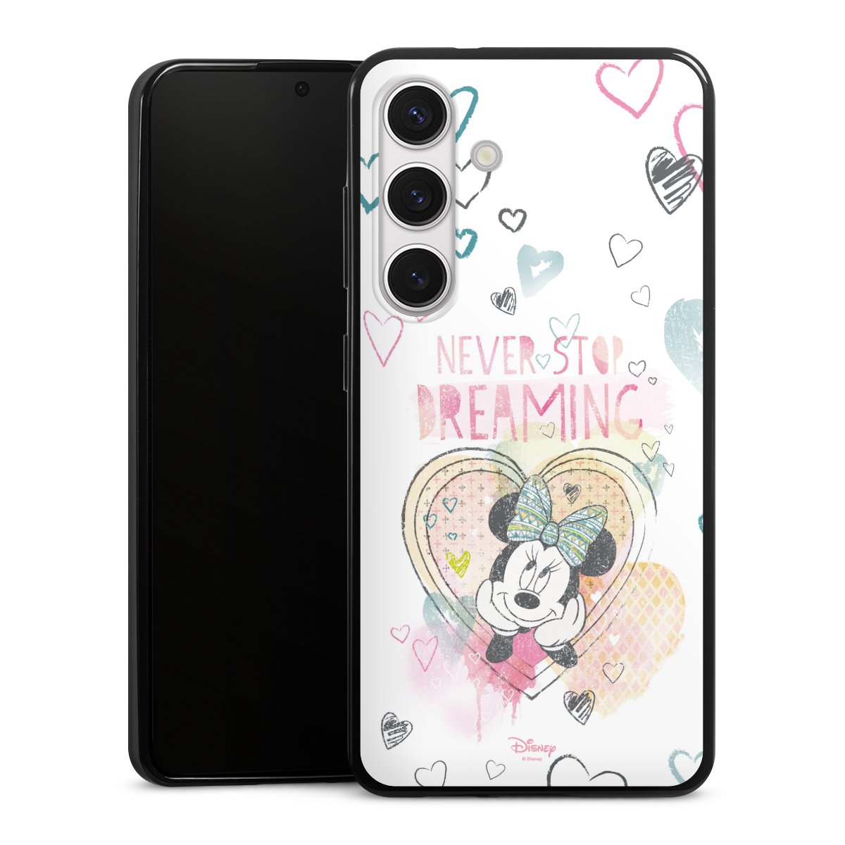 Galaxy S24 Handy Slim Case extra dünn Silikon Handyhülle schwarz Hülle Disney Official Licensed Product Minnie Mouse Silikon Slim Case