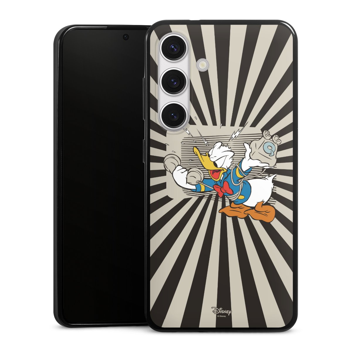 Galaxy S24 Handy Slim Case extra dünn Silikon Handyhülle schwarz Hülle Donald Duck Disney Official Licensed Product Silikon Slim Case