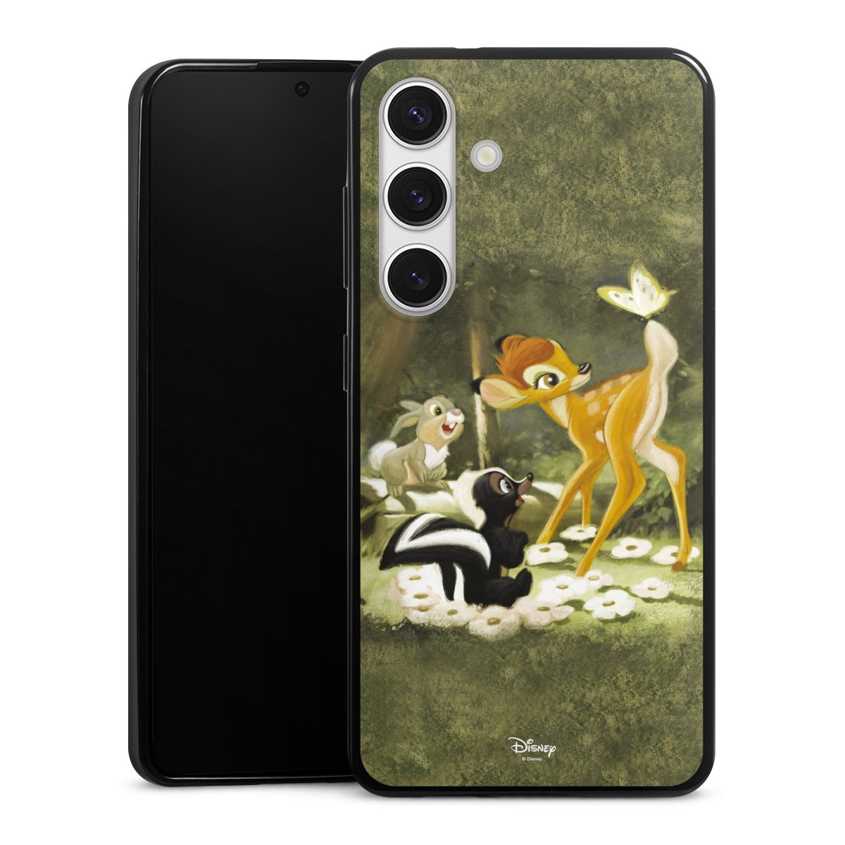 Galaxy S24 Handy Slim Case extra dünn Silikon Handyhülle schwarz Hülle Disney Official Licensed Product Bambi Silikon Slim Case