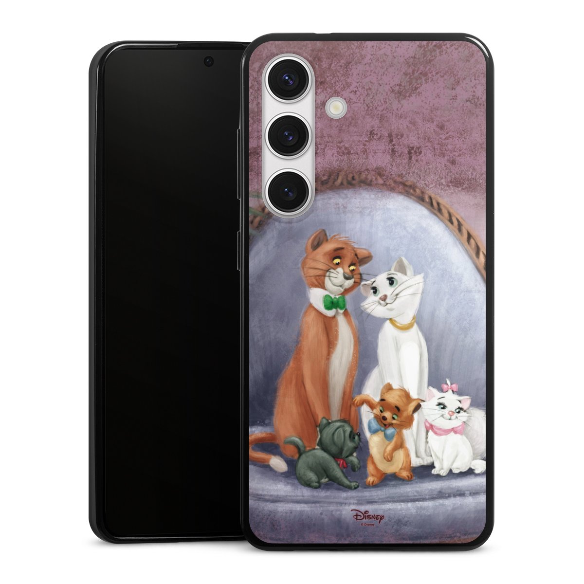 Galaxy S24 Handy Slim Case extra dünn Silikon Handyhülle schwarz Hülle Official Licensed Product Disney Aristocats Silikon Slim Case