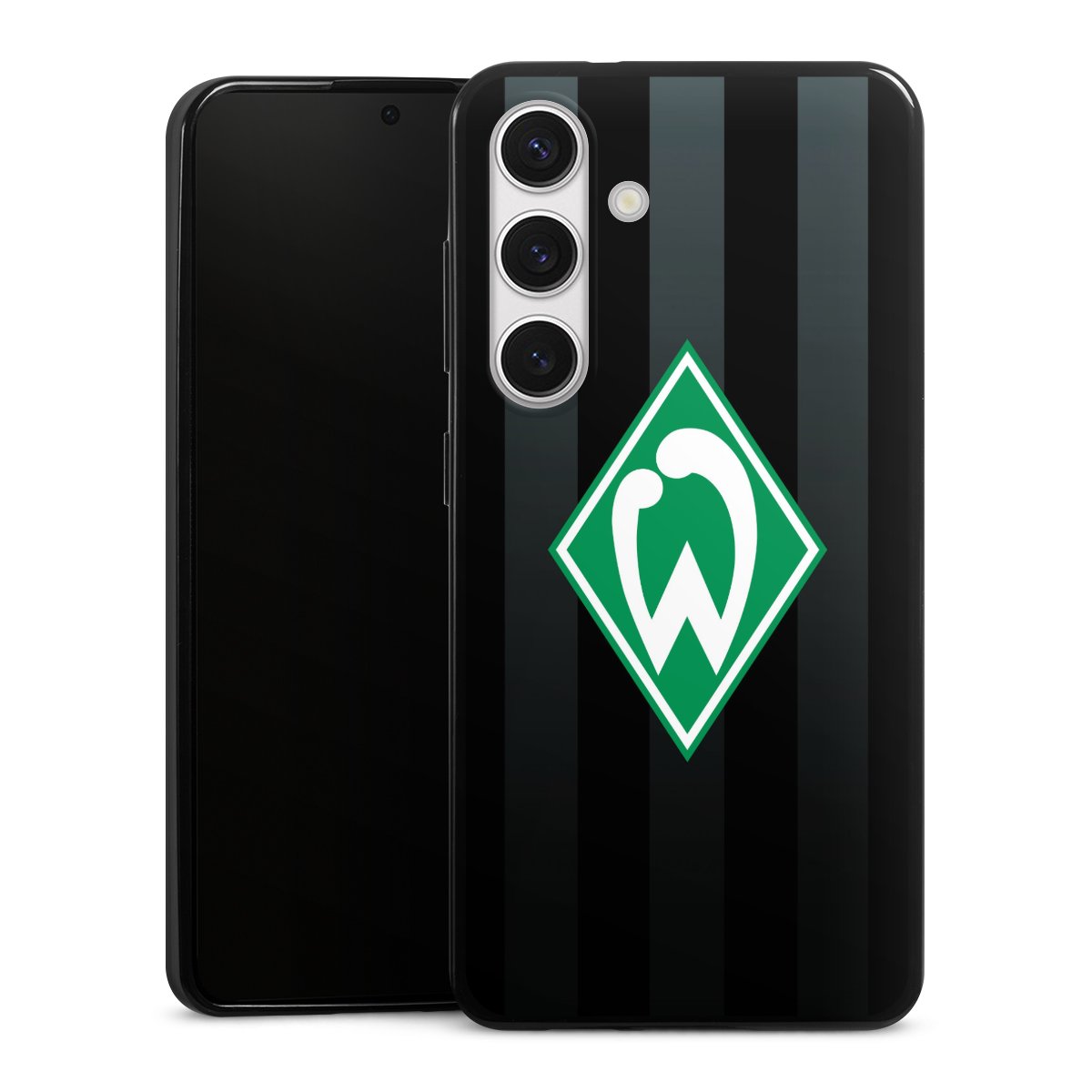 Galaxy S24 Handy Slim Case extra dünn Silikon Handyhülle schwarz Hülle Stripes Sv Werder Bremen Official Licensed Product Silikon Slim Case