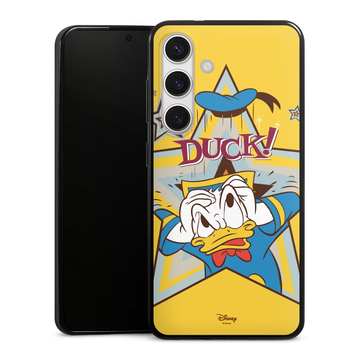 Galaxy S24 Handy Slim Case extra dünn Silikon Handyhülle schwarz Hülle Official Licensed Product Donald Duck Disney Silikon Slim Case