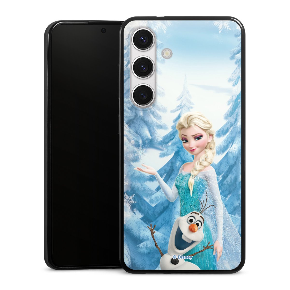 Galaxy S24 Handy Slim Case extra dünn Silikon Handyhülle schwarz Hülle Official Licensed Product Frozen Elsa Disney Silikon Slim Case