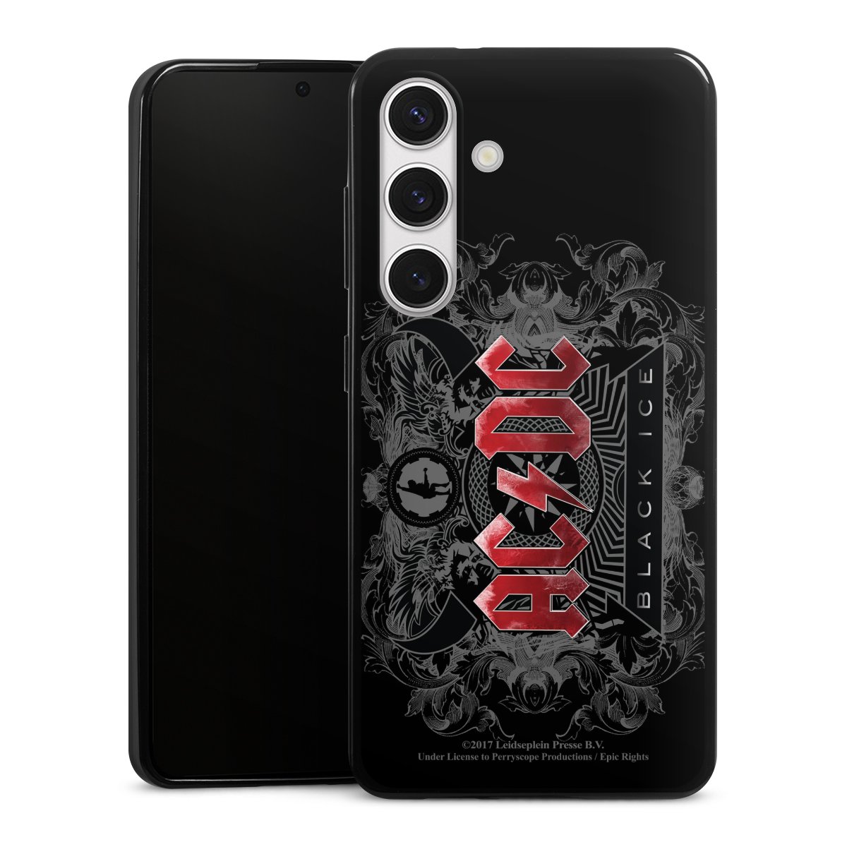 Galaxy S24 Handy Slim Case extra dünn Silikon Handyhülle schwarz Hülle Merchandise Black Ice Acdc Silikon Slim Case