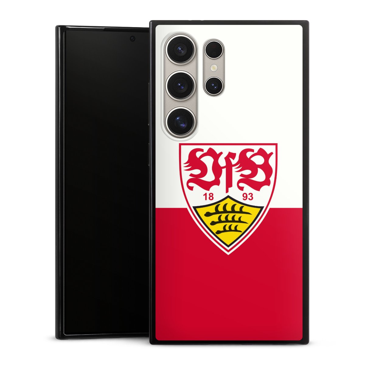 Galaxy S24 Ultra Handy Slim Case extra dünn Silikon Handyhülle schwarz Hülle Official Licensed Product Logo Vfb Stuttgart Silikon Slim Case