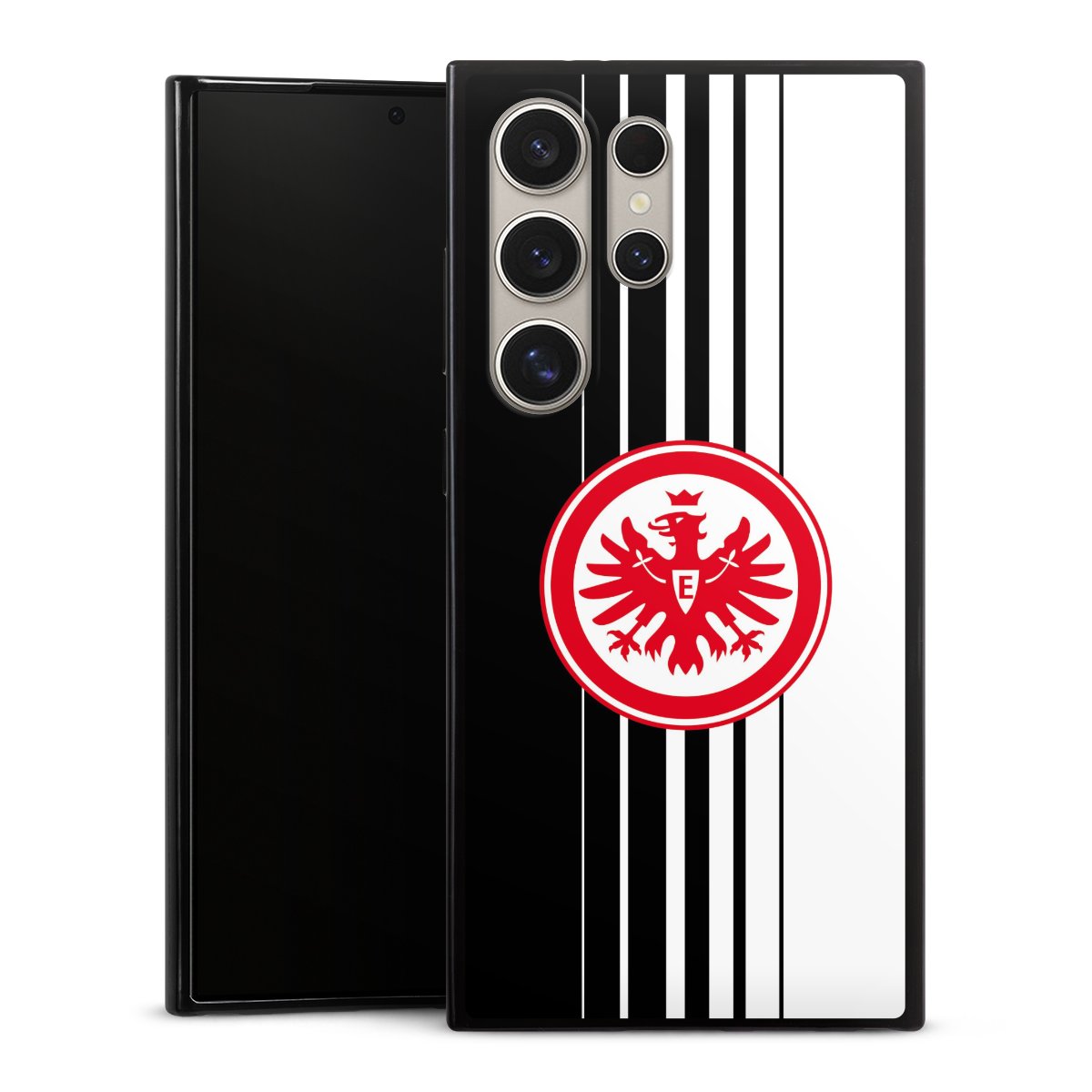 Galaxy S24 Ultra Handy Slim Case extra dünn Silikon Handyhülle schwarz Hülle Stripes Eintracht Frankfurt Official Licensed Product Silikon Slim Case