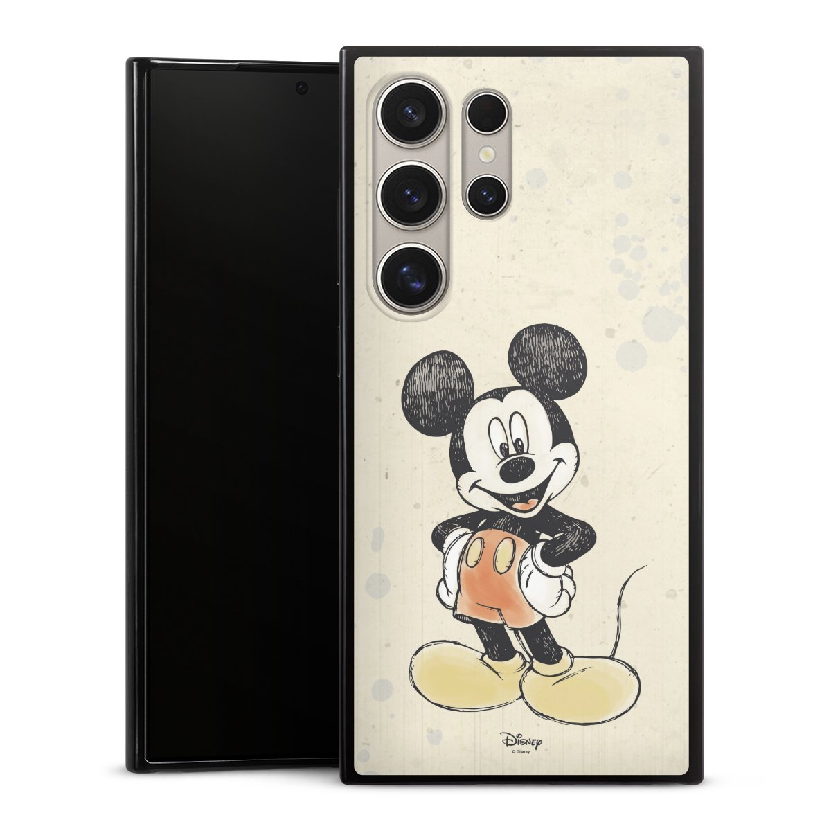 Galaxy S24 Ultra Handy Slim Case extra dünn Silikon Handyhülle schwarz Hülle Water Colour Mickey & Minnie Mouse Official Licensed Product Silikon Slim Case